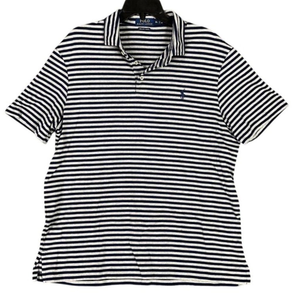 Polo Ralph Lauren Polo Shirt Mens Extra Large Striped‎ Pima Soft Touch Knit
